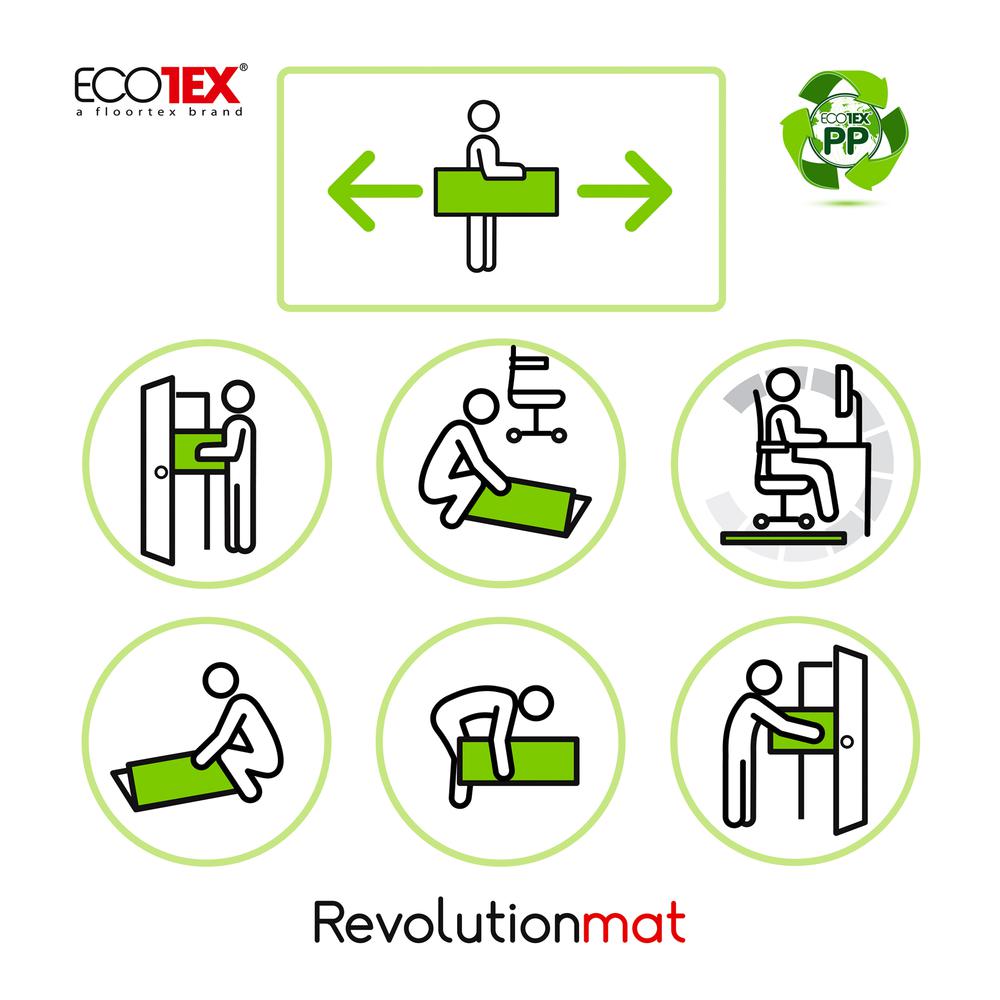Ecotex® Polypropylene Rectangular Anti-Slip Foldable Chair Mat for Hard Floors - 46" x 57". Picture 6