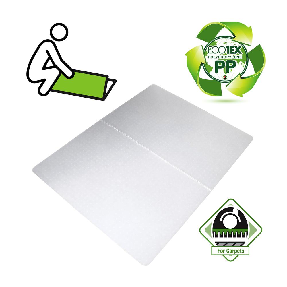 Polypropylene Rectangular Foldable Chair Mat for Carpets - 45" x 53". Picture 1