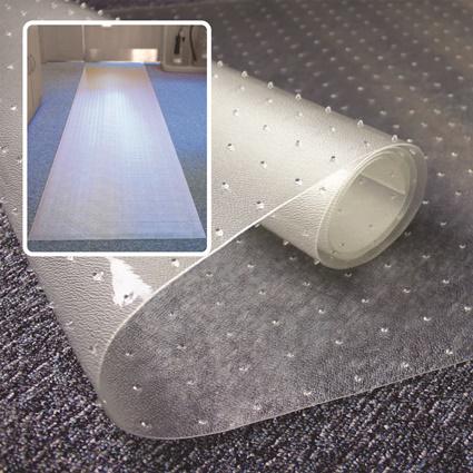Floortex Long & Strong Hallway Runner, Clear PVC Carpet Protector Roll Mat, for Standard Pile Carpets, Size 48" x 12ft. Picture 1