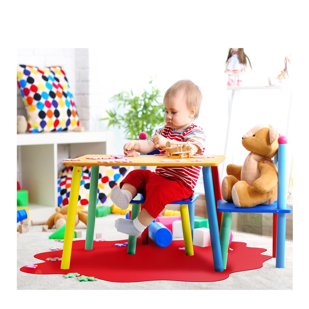 Multi-Purpose High Chair / Play Mat. Gripper back for use on carpets. Volcanic Red. 40" x 40" (max). Picture 1