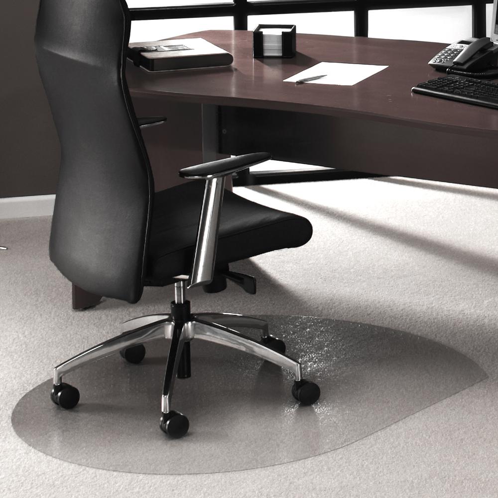 Cleartex Ultimat Contoured Chair Mat, Polycarbonate, For Low & Medium Pile Carpets (up to 1/2"), Size 39" x 49". Picture 1