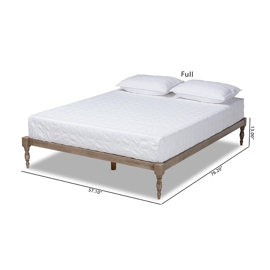 Baxton Studio Iseline Modern and Contemporary Antique Grey Finished Wood Full Size Platform Bed Frame. Picture 8