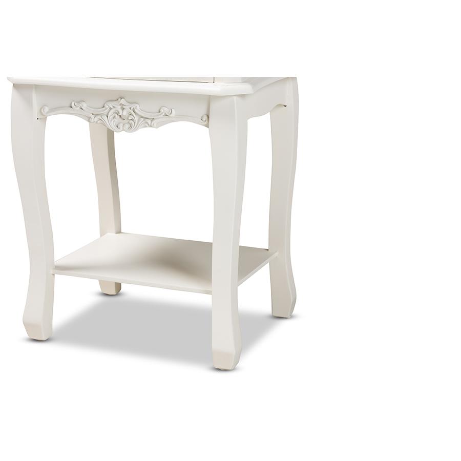 Baxton Studio Amalie Antique French Country Cottage Two-Tone White and Oak Finished 2-Drawer Wood Nightstand. Picture 8
