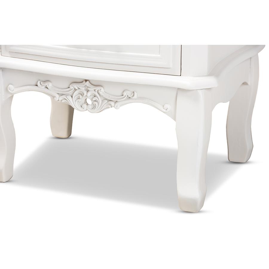 Gabrielle Traditional French Country Provincial White-Finished 3-Drawer Wood Nightstand. Picture 6