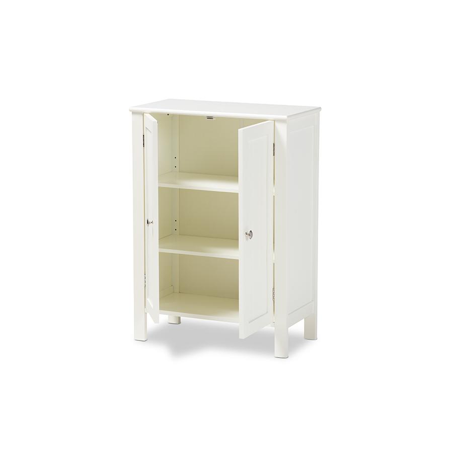 Farmhouse White Finished 2-door Wood Multipurpose Storage Cabinet. Picture 2