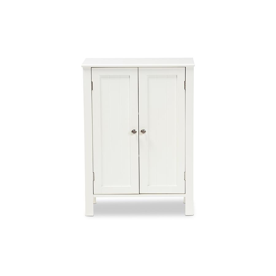 Farmhouse White Finished 2-door Wood Multipurpose Storage Cabinet. Picture 3