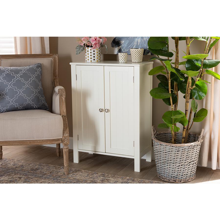 Farmhouse White Finished 2-door Wood Multipurpose Storage Cabinet. Picture 7