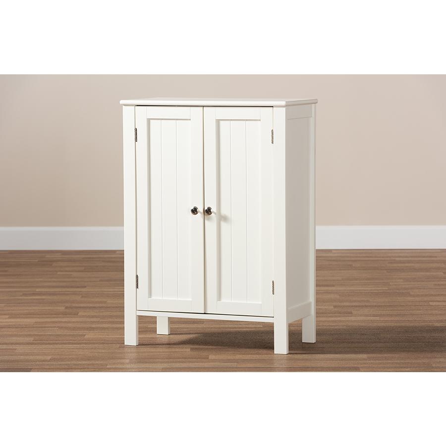Farmhouse White Finished 2-door Wood Multipurpose Storage Cabinet. Picture 8