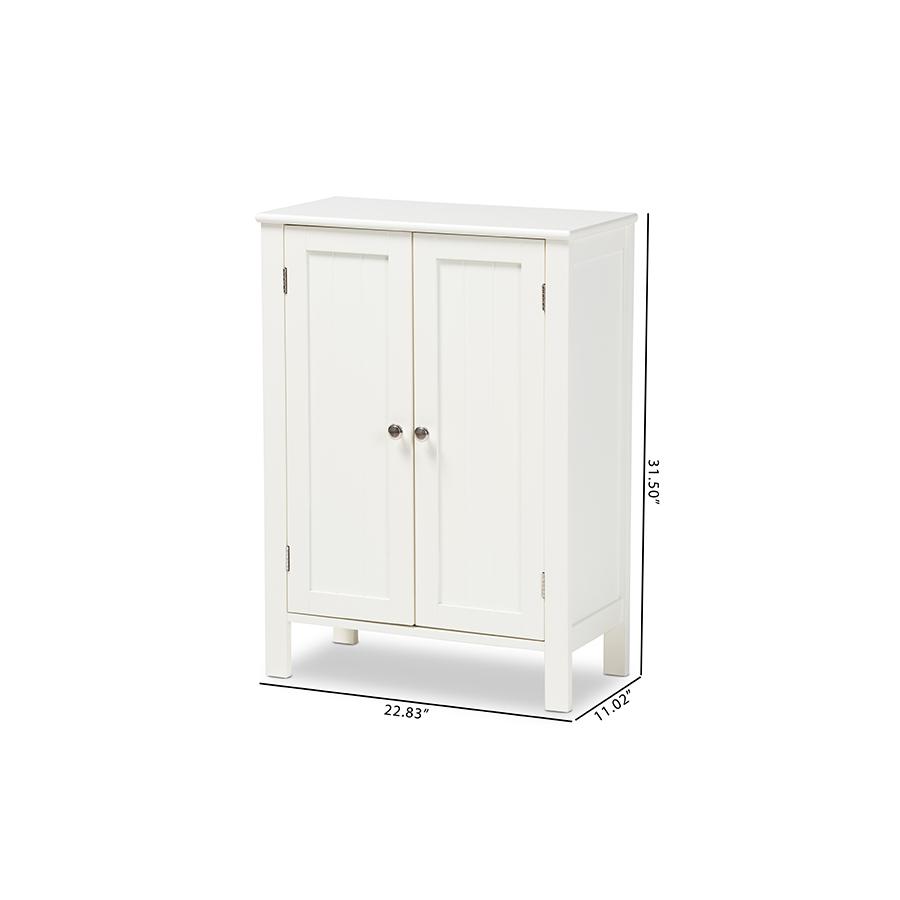 Farmhouse White Finished 2-door Wood Multipurpose Storage Cabinet. Picture 9