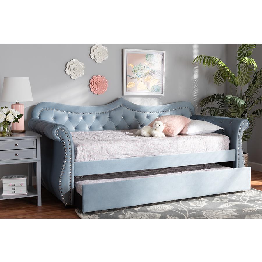 Crystal Tufted Twin Size Daybed with Trundle. Picture 10
