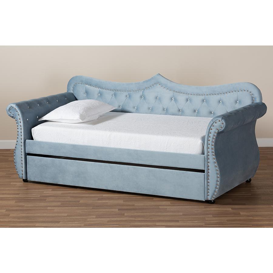 Crystal Tufted Twin Size Daybed with Trundle. Picture 11