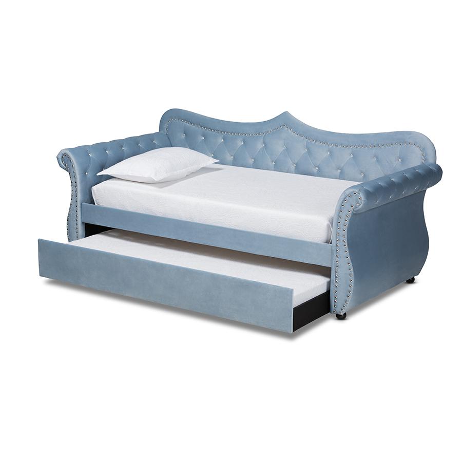Crystal Tufted Twin Size Daybed with Trundle. Picture 2