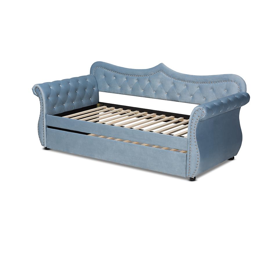 Crystal Tufted Twin Size Daybed with Trundle. Picture 4