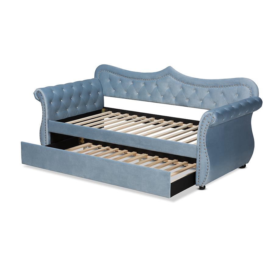 Crystal Tufted Twin Size Daybed with Trundle. Picture 5