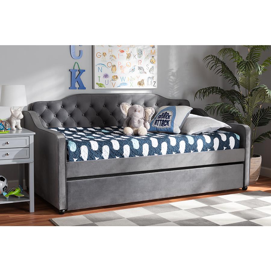 Button Tufted Twin Size Daybed with Trundle. Picture 8