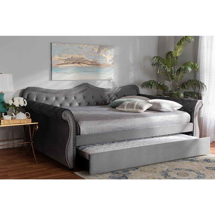 Crystal Tufted Full Size Daybed with Trundle. Picture 10