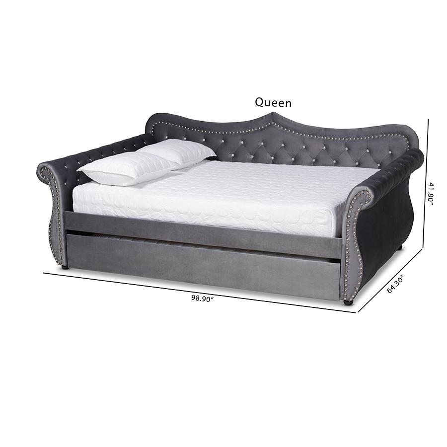Crystal Tufted Full Size Daybed with Trundle. Picture 13