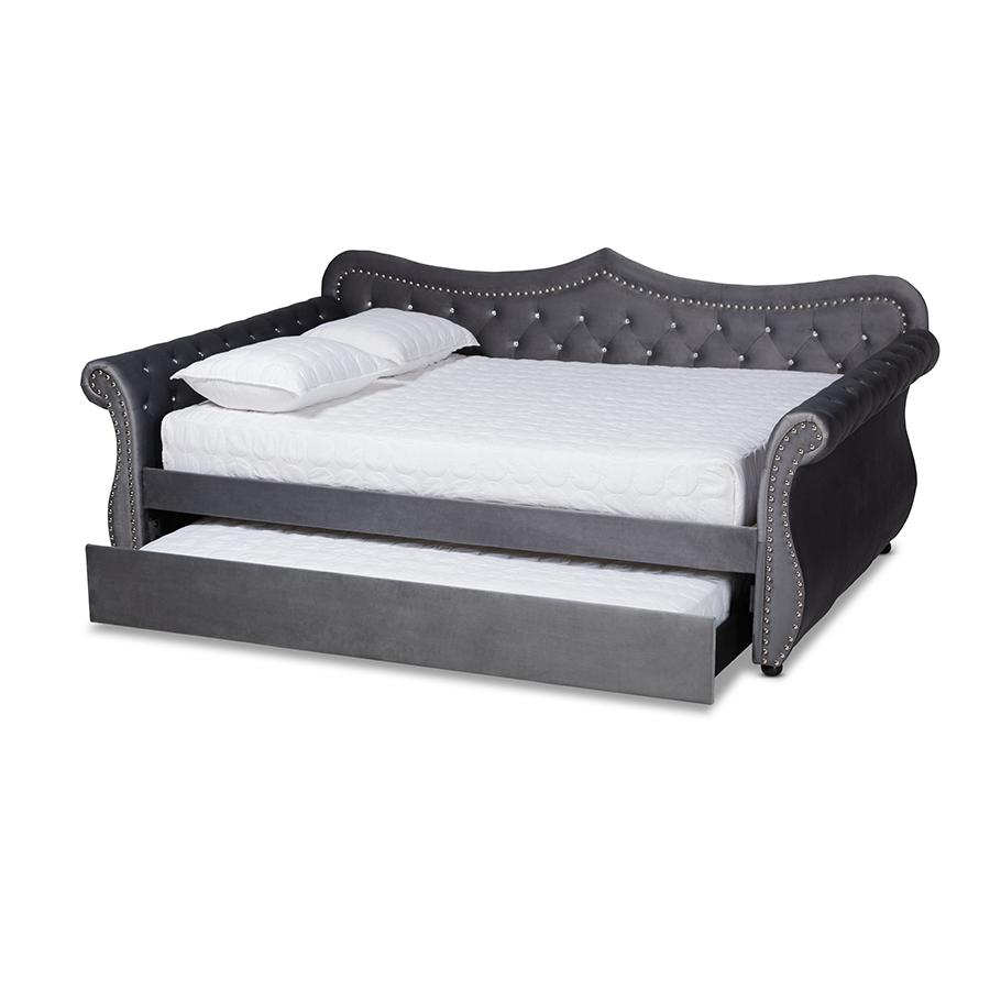 Crystal Tufted Full Size Daybed with Trundle. Picture 2