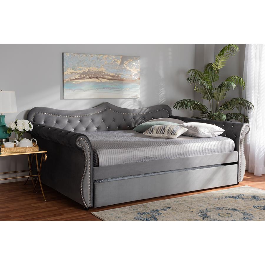 Crystal Tufted Full Size Daybed with Trundle. Picture 9