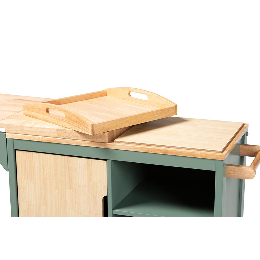 Natural Wood Kitchen Storage Cart. Picture 10
