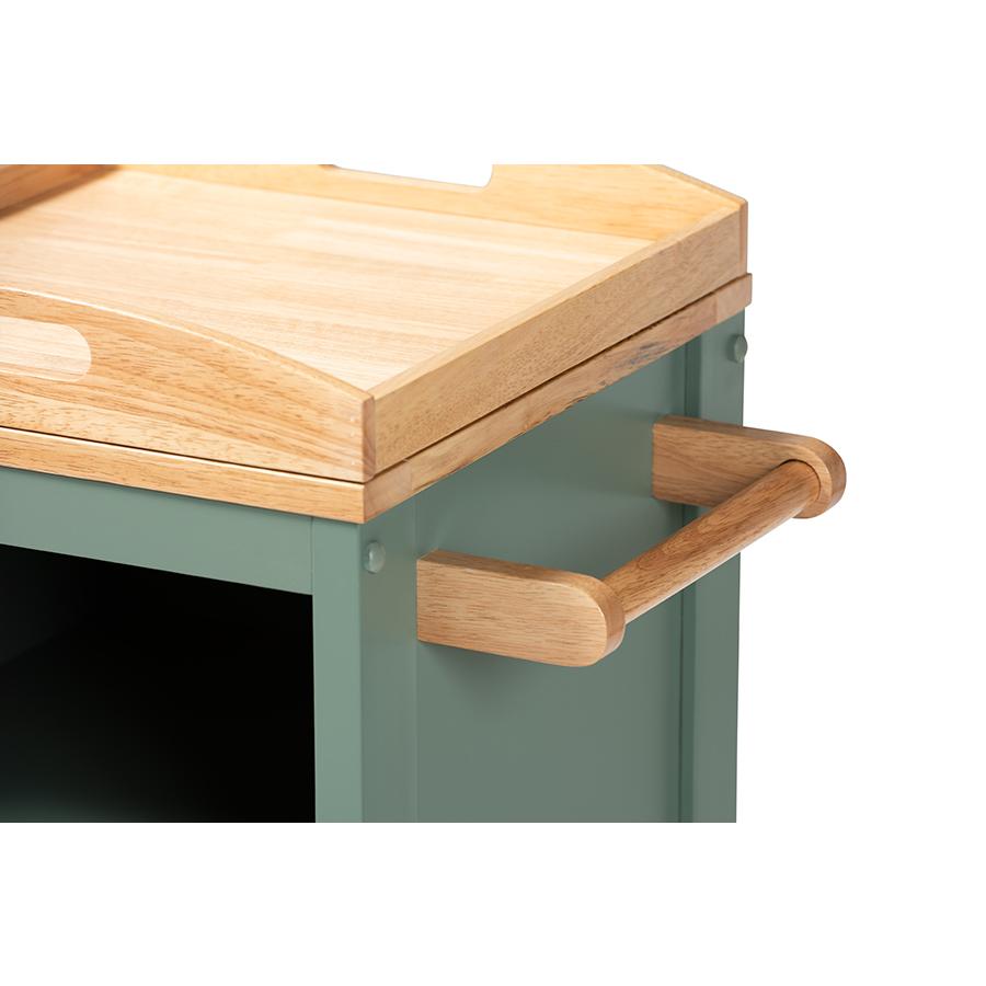 Natural Wood Kitchen Storage Cart. Picture 11