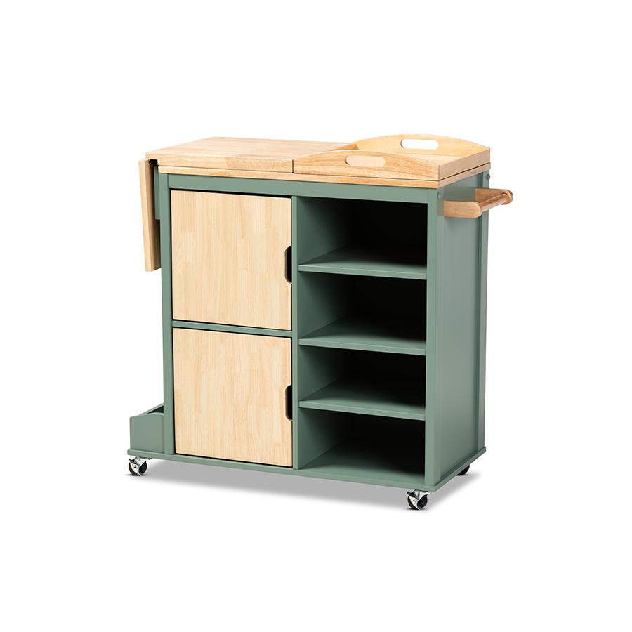 Natural Wood Kitchen Storage Cart. Picture 7
