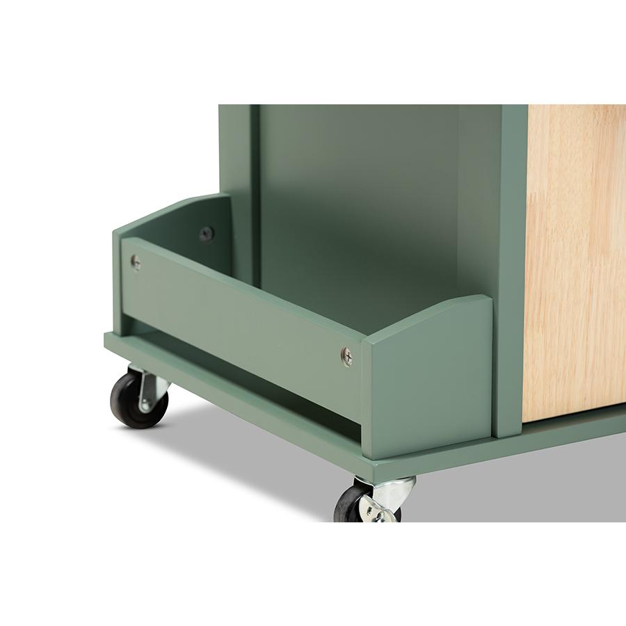 Natural Wood Kitchen Storage Cart. Picture 8