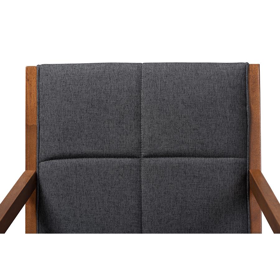 Baxton Studio Theresa Dark Grey and Walnut Effect 2-Piece Chair Set. Picture 4