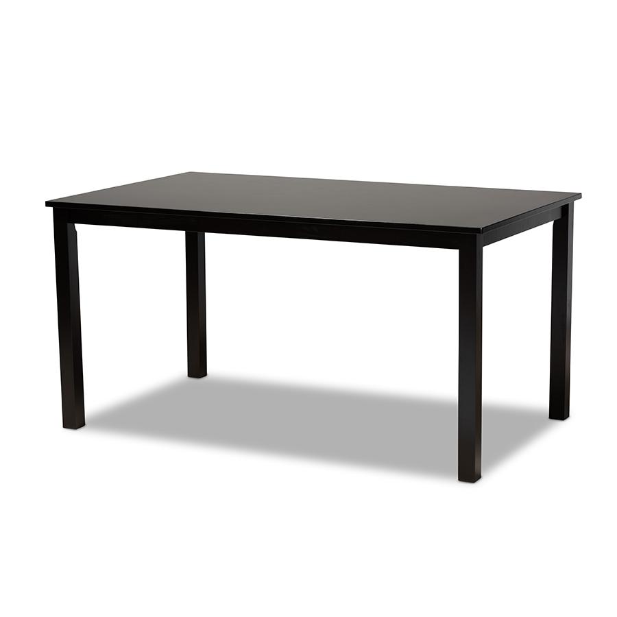 Eveline Modern and Contemporary Espresso Brown Finished Rectangular Wood Dining Table. Picture 1