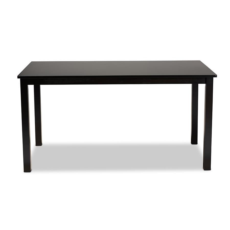 Eveline Modern and Contemporary Espresso Brown Finished Rectangular Wood Dining Table. Picture 2