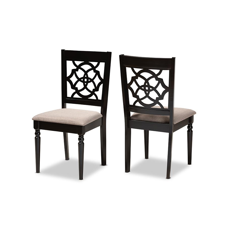 Espresso Brown Finished Wood 2-Piece Dining Chair Set Set. Picture 1