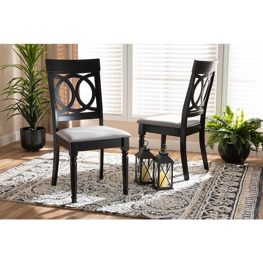 Espresso Brown Finished Wood 2-Piece Dining Chair Set. Picture 6
