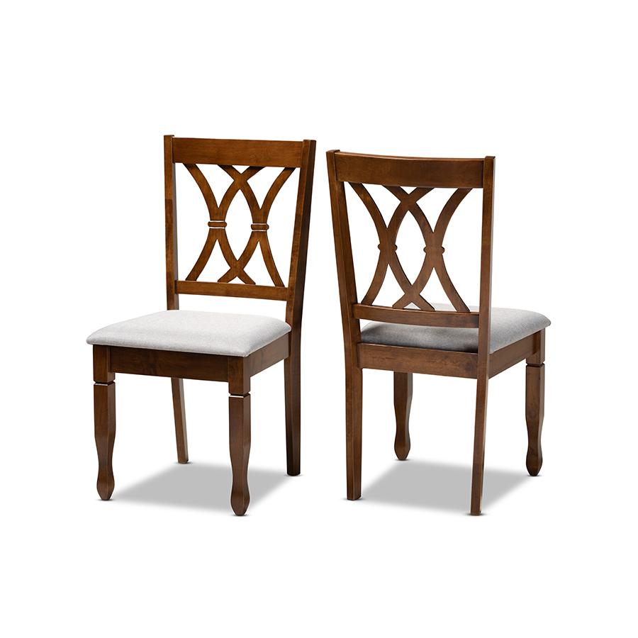 Walnut Brown Finished Wood 2-Piece Dining Chair Set Set. Picture 1