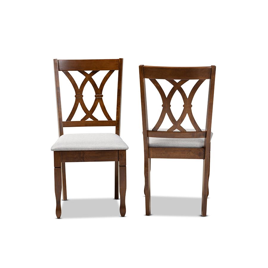 Walnut Brown Finished Wood 2-Piece Dining Chair Set Set. Picture 2