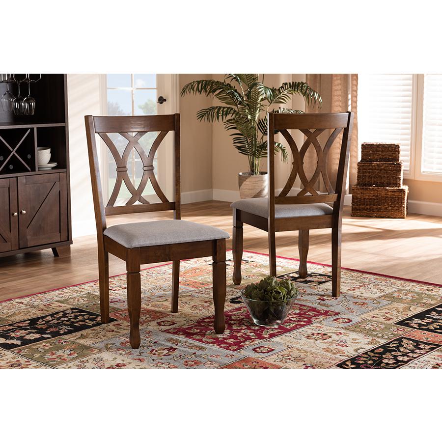 Walnut Brown Finished Wood 2-Piece Dining Chair Set Set. Picture 6