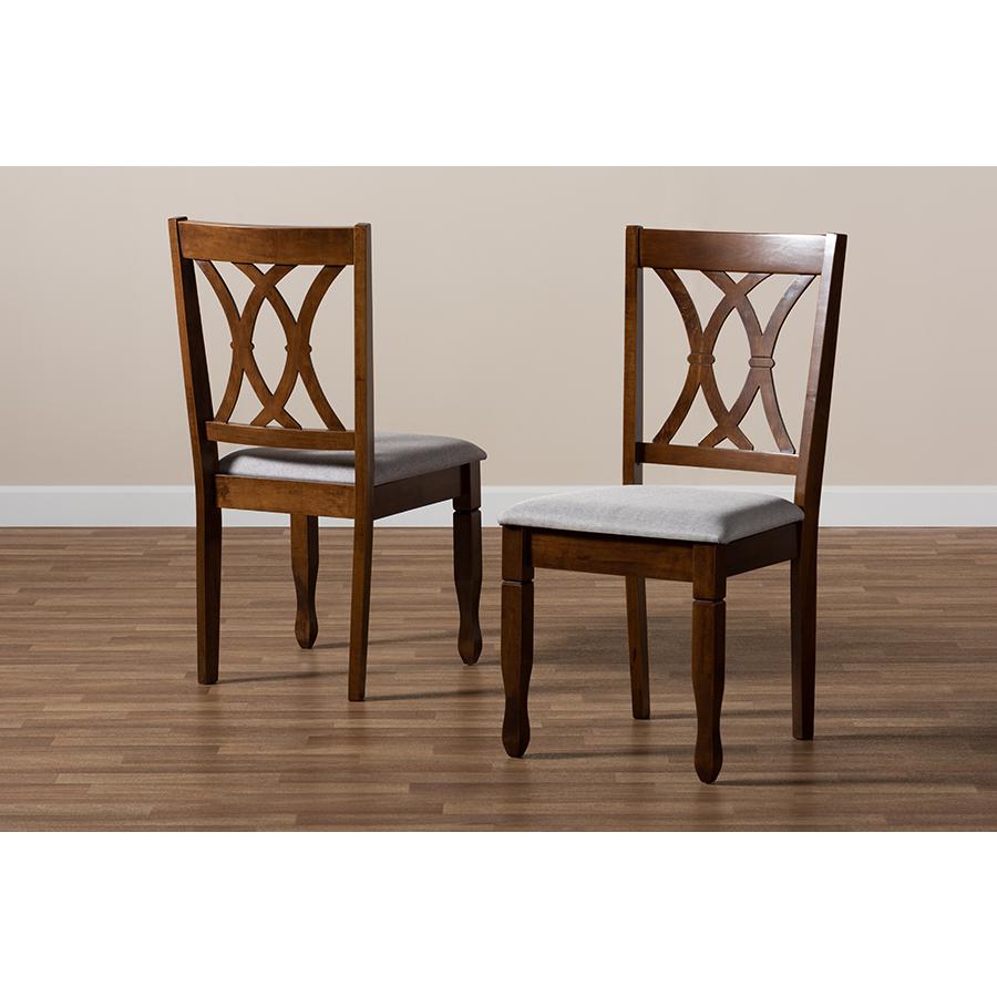 Walnut Brown Finished Wood 2-Piece Dining Chair Set Set. Picture 7