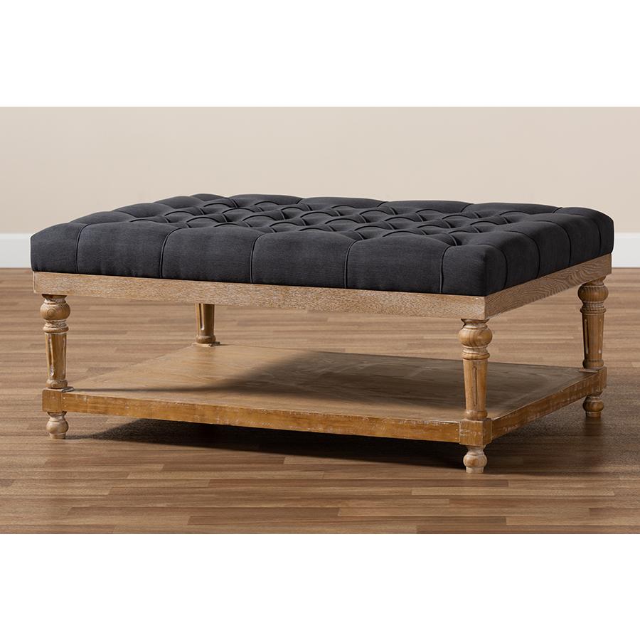 Greywashed Wood Cocktail Ottoman. Picture 7