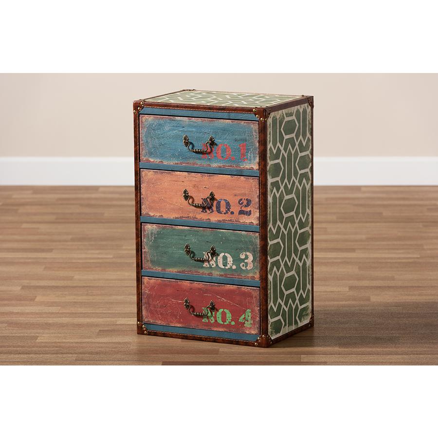 Inspired Multicolor Finished Wood 4-Drawer Accent Storage Cabinet. Picture 7