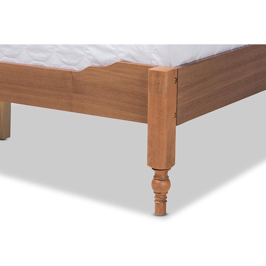 Baxton Studio Danielle Traditional and Transitional Rustic Ash Walnut Brown Finished Wood Full Size Platform Storage Bed with BuiltIn Shelves. Picture 5