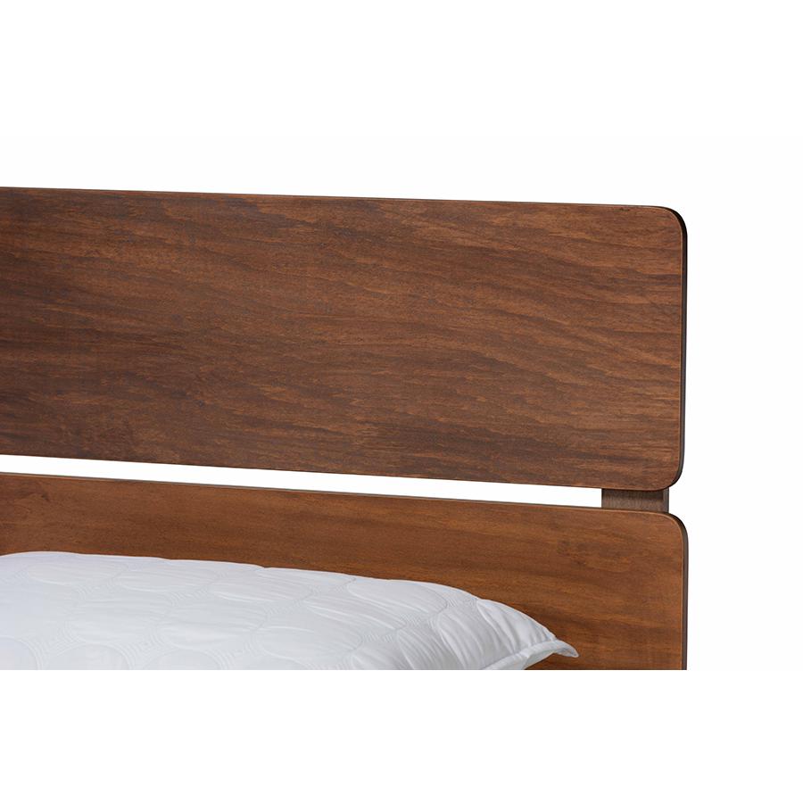 Anthony Modern and Contemporary Walnut Brown Finished Wood Full Size Panel Bed. Picture 4