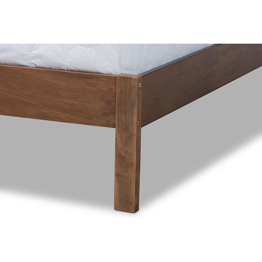 Anthony Modern and Contemporary Walnut Brown Finished Wood Full Size Panel Bed. Picture 5