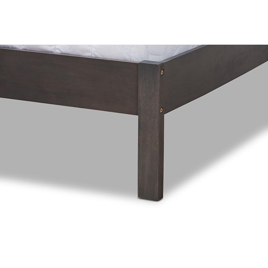 Anthony Modern and Contemporary Dark Grey Oak Finished Wood Full Size Panel Bed. Picture 5