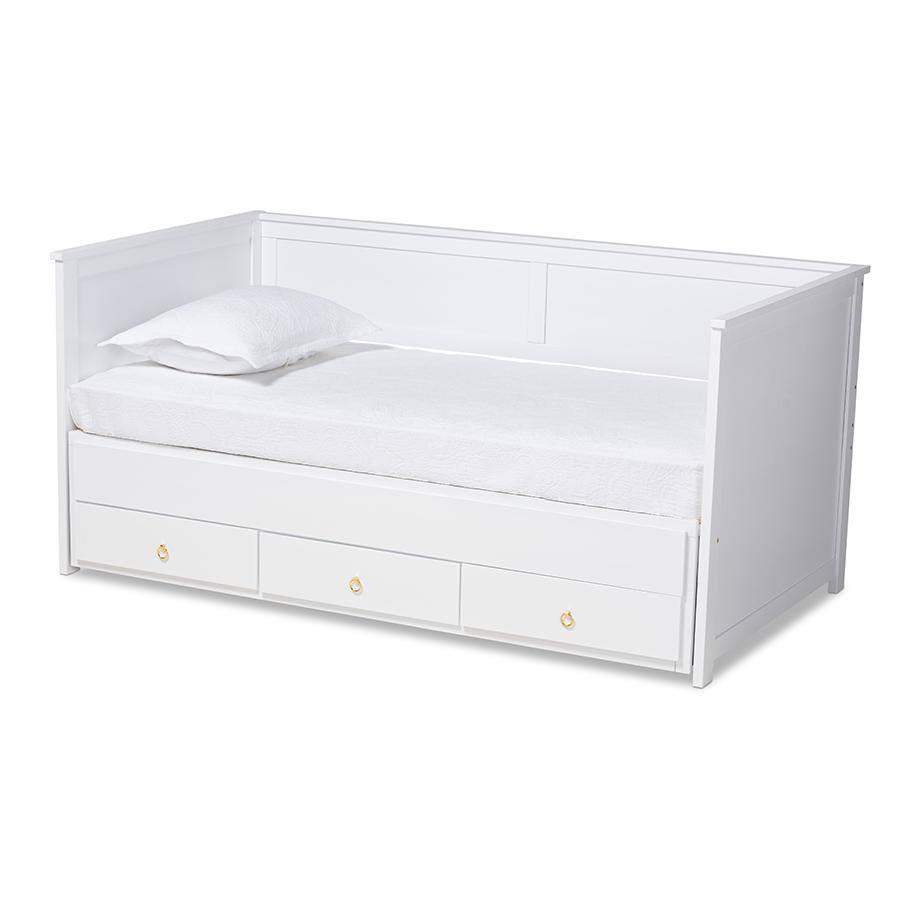 Wood Expandable Twin Size to King Size Daybed with Storage Drawers. Picture 1