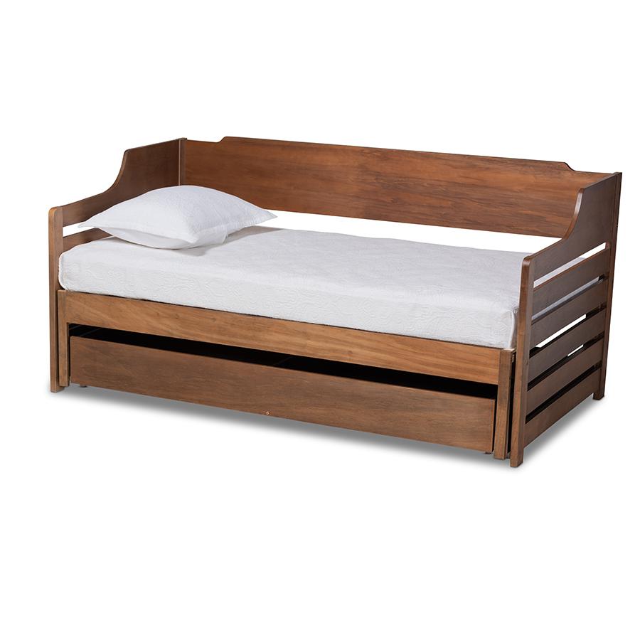 Brown Finished Expandable Twin Size to King Size Daybed with Storage Drawer. Picture 1