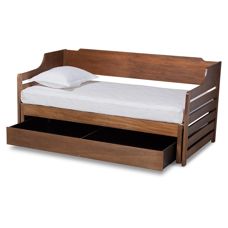 Brown Finished Expandable Twin Size to King Size Daybed with Storage Drawer. Picture 2