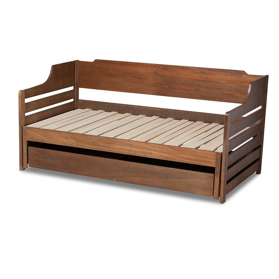 Brown Finished Expandable Twin Size to King Size Daybed with Storage Drawer. Picture 6