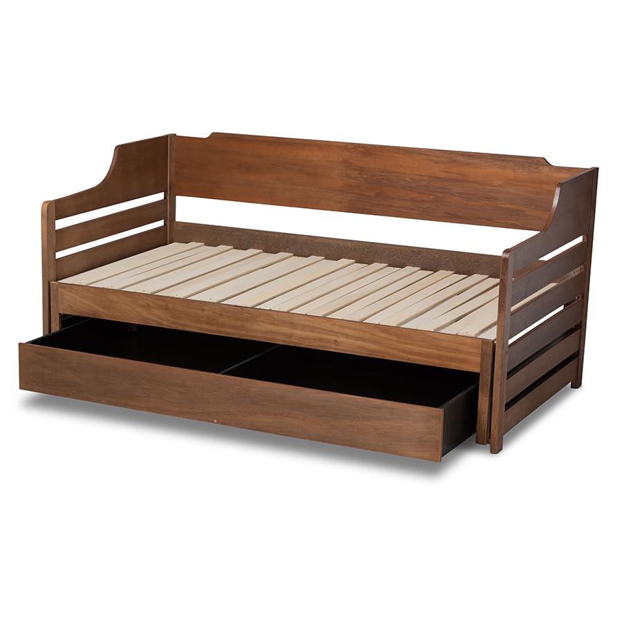 Brown Finished Expandable Twin Size to King Size Daybed with Storage Drawer. Picture 7