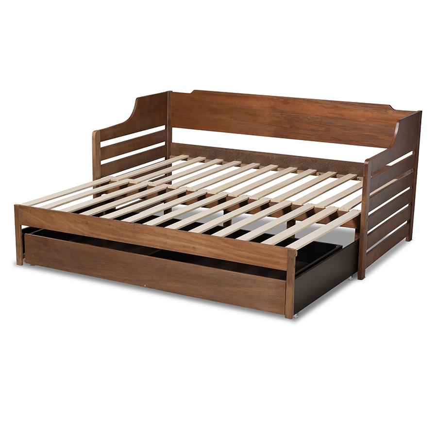 Brown Finished Expandable Twin Size to King Size Daybed with Storage Drawer. Picture 8
