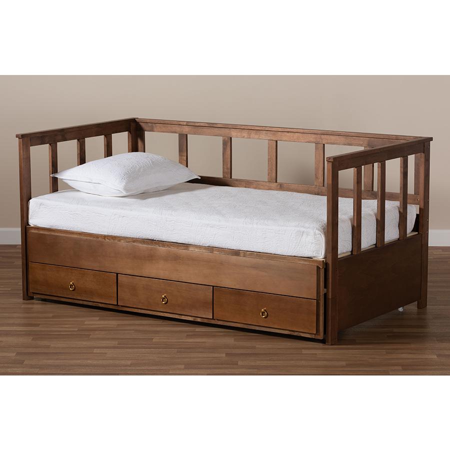Brown Finished Expandable Twin Size to King Size Daybed with Storage Drawers. Picture 13