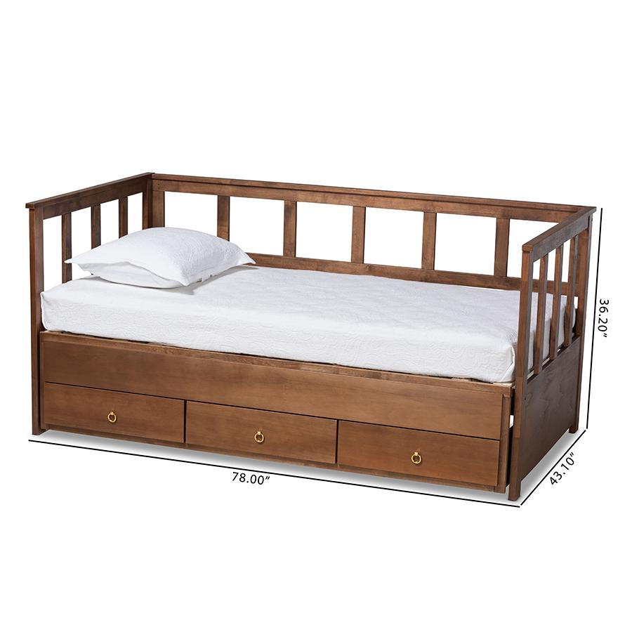 Brown Finished Expandable Twin Size to King Size Daybed with Storage Drawers. Picture 14